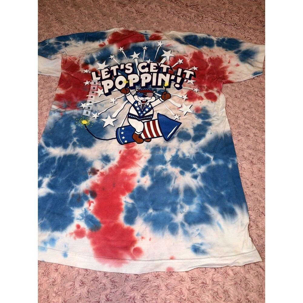 Buc-ee's 4th Of July Shirt Small Tie Dye Red White Blue Get It Poppin Bucees